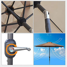 EUQKKWLOY Round Patio Umbrella, Adjustable Outdoor Sunshade with Crank Mechanism, Perfect for Balconies, Beaches, and Pools - White Garden Parasol