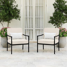 Martha Stewart Lily Pond Indoor/Outdoor Patio Accent Chairs, Black, 2-Pack