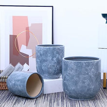 iumLeap Outdoor Indoor Garden Plant Pots Plant Vase Gray Ceramic Coffee Table Tabletop Decorative Flower Pot Flower Pot 9.8/10.6/11.8 Inches Plant Container Accessories