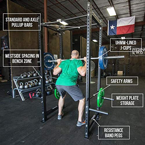 FringeSport Floor-Mounted Power Cage for Weightlifting & Pullups