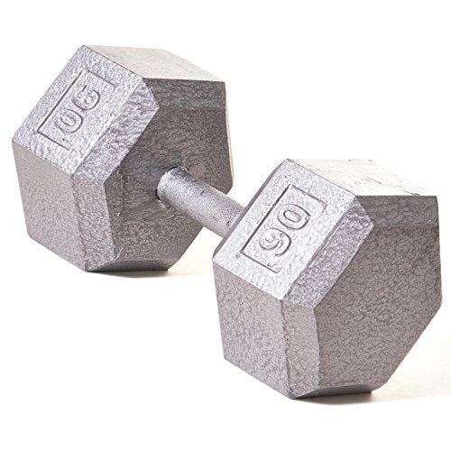 Champion Barbell Solid Hex Dumbbell 90 lb Grey