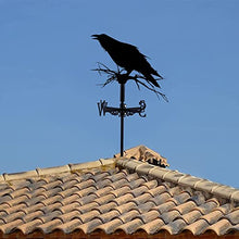 Weather Vane Metal Creative Crow on The Branch Sculptures Weathervane Outdoor Gardens Weathervane Iron Art Weather Vane Coating Houses Patio Lawns Retro Style Decor (Style 5) (Style 1)