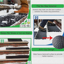 Snow Melting Mats for Entrances, Roof Snow De-Icing Kit Heated Outdoor Mats Non-Slip Snow Melting Mats for Winter Snow Removal (Color : Black, Size : 24 x 36 in/60.96x91.44cm)