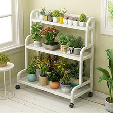 Indoor Plant Stand Garden Ladder Plant Stand,3 Tiered Metal Iron Flower Stand Step Planter Indoor Outdoor Planter Pot Stand Lockable Wheels,Corner Rolling Plant Shelves Flower Pot, A-80x40x107cm