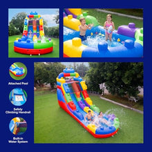 HeroKiddo 16ft Block Party Commercial Inflatable Water Slide with Blower