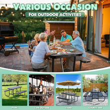 Chantmo Heavy-Duty Park Bench for Outside, Black Powder Coated Steel Outdoor Furniture, Commercial-Grade Weatherproof Outdoor Benches for Park, Patio, Porch & Garden