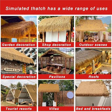 bacedifo Artificial Thatch Roof Plastic Imitation Straw Outdoor Gazebo Bed and Breakfast Beach Bars Decoration Handmade DIY Straw Accessories Carpet-Style Artificial Straw Roof