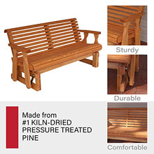 Amish Heavy Duty 800 Lb Roll Back Pressure Treated Porch Glider (4 Foot, Cedar Stain)