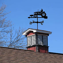 Tractor and Pig Weather Vane Stainless Steel Wind Vane Decorative Weathervane Antique Style Wind Direction Indicator Suitable for Home Barn or Pavilion Garden Decoration
