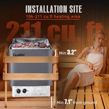 Fajiduo Sauna Heater, 4.5KW 110V Electric Sauna Stove with Bracket, Adjustable Temp & 3H Timer Dry Sauna Heater for Max 211 Cu.ft Saunas Rooms, Home Sauna, Commercial