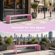 U-Shaped Wrought Iron Outdoor Bench,One Piece Seamless Bending Frame