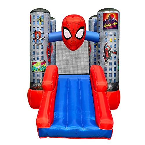 Funormous Marvel Spider-Man Bounce House with Slide Red Blue Grey