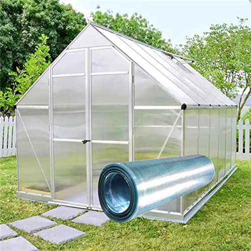 LFFH Clear Roof Sheet, 0.8mm Polycarbonate Roofing Sheet Clear Heavy Duty Tarp Heat-Insulating for Greenhouse (Color : Clear, Size : 1.2mx20m)