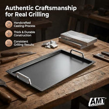 AMT Gastroguss The "World´S [.]" Professional Grill Plate, 20.9 x 13 in, 0.8 in deep, Stainless Steel Handles, die-cast Aluminium, Non-Induction, Lotan® Non-Stick Coating, AMZN-25333-G-US