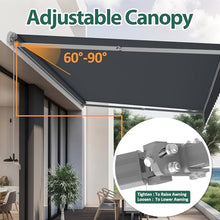 MCombo 12x8ft Manual Retractable Patio Awning Sunshade Canopy (Grey)