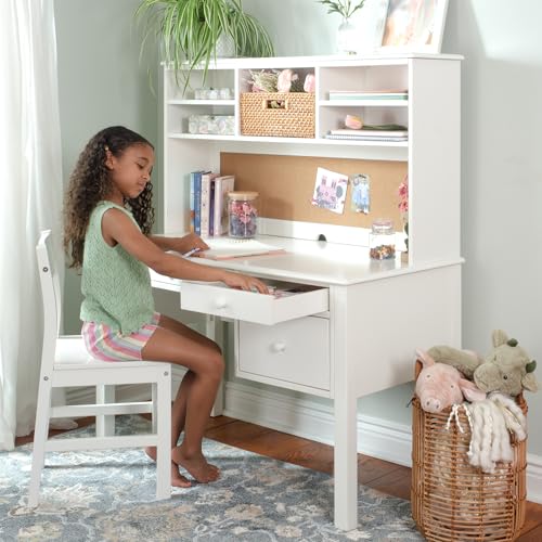 Guidecraft Madison Kids' Desk with Hutch and Chair White