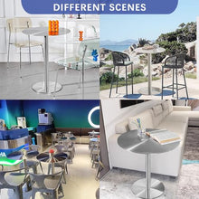 Stainless Steel Round Table Bistro Pub Furniture - Bar Table Kitchen Dining Table, Circular Chassis Design, Suitable for Bars, Coffee Shop, Balcony, Patio, 3 Height Available ( Size : 40x40x105cm )