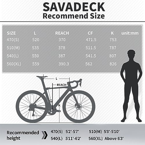 SAVADECK Carbon Disc Road Bike Black