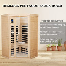 HFYee 2-Person Hemlock Infrared Sauna Box Natural