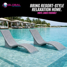 Global Pool Products 2 Set Lounger Chairs – Rotomolded Pool Lounge Chairs, UV-Resistant, Salt & Chlorine Friendly, 300 lb Capacity, Grey GPP-LF-LC-G