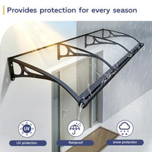 Window Awning Door Awnings, Aluminum Alloy Large Sink Front Door Awning Canopy, Polycarbonate Cover Modern Door Canopy, UV, Rain, Snow Protection-120x450cm/47x177in-Gray