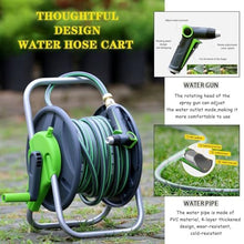 Wall Mounted Hose Rack for Hose Reel, Water Hose Reel, Outdoor Portable Hose Cart, Household Cleaning Hose, Mobile Type (Hose Cart+30m Pipe)