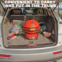 TT-YEL 16" Ceramic Grill, Portable Charcoal Grill with Lid, Thermometer, Handle, Home Outdoor Oven/Smoker, Compact Freestanding Grill for Camping and Gardening,Orange