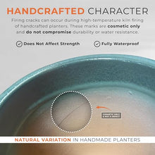 Emissary Home and Garden 13in., 16in., 19in.,23.5in. H Blue Snow Stoneware Round Planters with High-fire Treatment (Set of 4)
