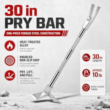 TsoLay 30" Halligan Bar, Forged Steel Breaching Tool with Non-Slip Grip, Axes Head Spike Fork, Metal Cutting Claw for Rescue, Forced Entry & Emergency Breakthroughs