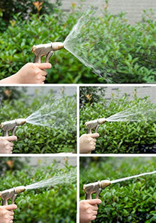 FENOKD Stainless Steel Garden Hose Reel with 10/15/20/30M Hose, Wall Mounted Hand Crank Water Pipe Reel Hose Storage Holder with 5 Pattern Hose Nozzle.C-30m
