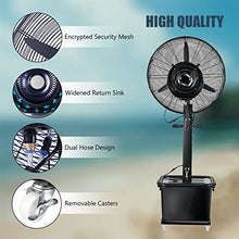 CUTPOIY Misting Fan Outdoor, 90° Oscillating Pedestal Fan with Mist for Shop, Garage, Barn, Workspace, 11 Gallon Tank, 71cm/28in