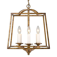 Golden Lighting 3072-3P GG Athena Foyer - Caged, Grecian Gold, 3 Lights