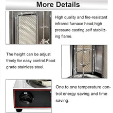 Commercial Vertical Barbecue Grill, 360° Automatic Rotation Gas Rotisserie BBQ Skewer, Stainless Steel Kebab Baking Oven with Temperature 50-300℃, for Restaurant Kitchen Parties(Silver)