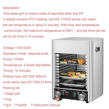 Automatic Steak Grill Fully Automatic Steak Grill, 4-Speed Adjustable Temperature Electric Steak Grill, 10 Minute Timer, 200-800℃ Steak Oven