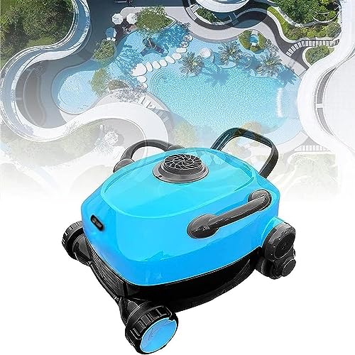 KANGJIEM Cordless Robotic Pool Cleaner, Automatic Pool Vacuum, Intelligent Path Planning, Wall Climbing, Strong Suction, Quick Charge, Ideal for Above/In-ground Pools