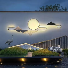 YOUQUEEN Outdoor Wall Lamps Garden Lights Outdoor Wall Lights Villa Yard Screen Wall Lights, Garden Wall Decoration Wall Lights Chinese Landscape Lights Outdoor Light Fixtures Wall Mount(B)