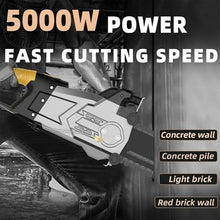 GenSDH Electric Concrete Chain Saw with Wet Water Supply for Dust Removal,Cuts Concrete,Steel Bars,Marble,Includes Single & Double Chain for Versatile Use,350Mm