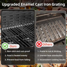 COWSAR 4-Burner Gas Grill, 42000 BTU BBQ Grill, Stainless Steel Barbecue Grill with Side Burner, Enameled Cast Iron Grill, Pull-Out Oil Tray, Suitable For Outdoor, Backyard Barbecues