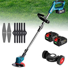 Electric Lawn Mower, Portable Adjustable Efficient Field Mower, Multifunctional Folding Hand Push Lawn Mower, with Dual Wheel Assist and LED Power Display, for Garden Lawn Repair and Maintenance