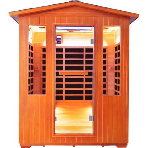 Sauna Outdoor 4 Person Far Infrared Saunas Dry Sauna Room Red Cedar Wood