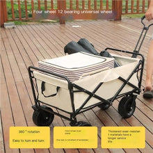 Portable Beach Trolley Cart for Camping and Picnic Foldable Hand Pulled Trailer with Stall Outdoor Folding Cart for Gatherings (White)