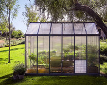 Palram Canopia Glory 8x12 Ft. Greenhouse Kit with Lockable Door and Vent Gray