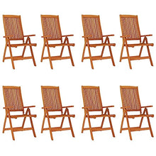 YUOGHRTFE Solid Eucalyptus Wood Folding Patio Chairs 8 Pack