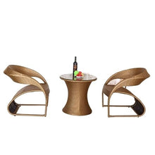 GLigeT Balcony Table and Chair Set Garden Furniture Set Outdoor Tables and Chairs Household Rattan Chair Three-Piece Leisure Outdoor Garden and Terrace Set Bistro Table Set (Color : Black)