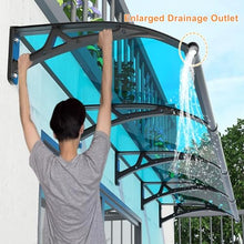 Large Outdoor Patio Door & Window Awning, UV Rain Snow Shelter, Aluminium Awning for Porch/Entry, Customizable (100x380cm)