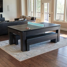 Chamberlain Game Tables New York Nights 7 Ft Pool Table Set with Benches and Top Espresso