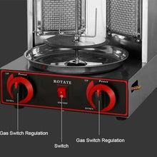 ERoomQ Gas Barbecue Grill Kebab Machine,Vertical Rotisserie Oven Grill,Stainless Steel Gas Broilers with Automatic Rotating Grill,for Restaurant Kitchen