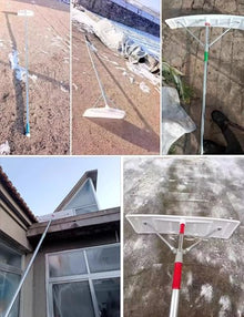 House Roof Snow Shovel Telescopic, Heavy Duty Snow Rake Removal Tool for Rv Gazebo, Lightweight Rooftop Snow Scraper with 30.5" Wide Blade
