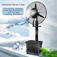 NYTFHMS Commercial Vertical Oscillating Fan, Large Fan with Water Spray Misting Fan, 3 Modes Settings Standing Cooling Fan, Low Noise, Black,Black-81cm