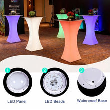 HXYhydrypd RGB 16 Colors LED Light Up Bar Table, IP54 Waterproof Rechargeable Glowing High Top Cocktail Table with Remote for Party Patio Nightclub